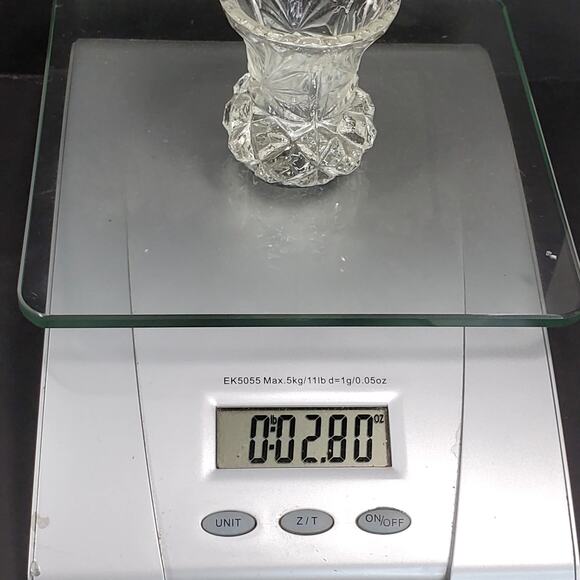 Vtg Glass Toothpick Holder Sawtooth Trim Diamond Minimalist Decor - Picture 9 of 9